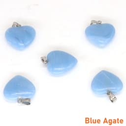 10PC/Set Love Heart Shaped Pendant Natural Stone Rose Quartz Crystal Turquoise Tiger Eye Aventurine Jewelry Making Necklace 20mm