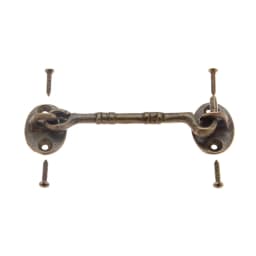 Antique Bronze Hook and Eye Latch Cabin Hook and Eye Brass Heavy Duty Cabinet Latches for Door Gate Window Closet Shed 11cm