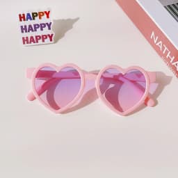 Baby Girls Cute Solid Color Heart Shape Outdoor Sun Protection Sunglasses Children Lovely Acrylic UV400 Sunglasses Kids Glasses