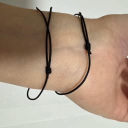 2pcs/set Black Cord Bracelet for Men Adjustable String Bracelets for Women Unisex Adult Black Nylon Cord for Father Day Jewelry