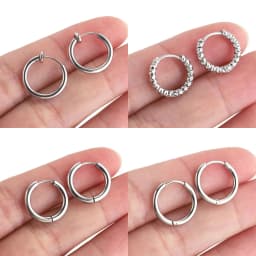 6pcs Stainless Steel Huggie Earring Hoop For Women Jewelry Set for Hypoallergenic Korean Earrings Female Jewelry Accessories