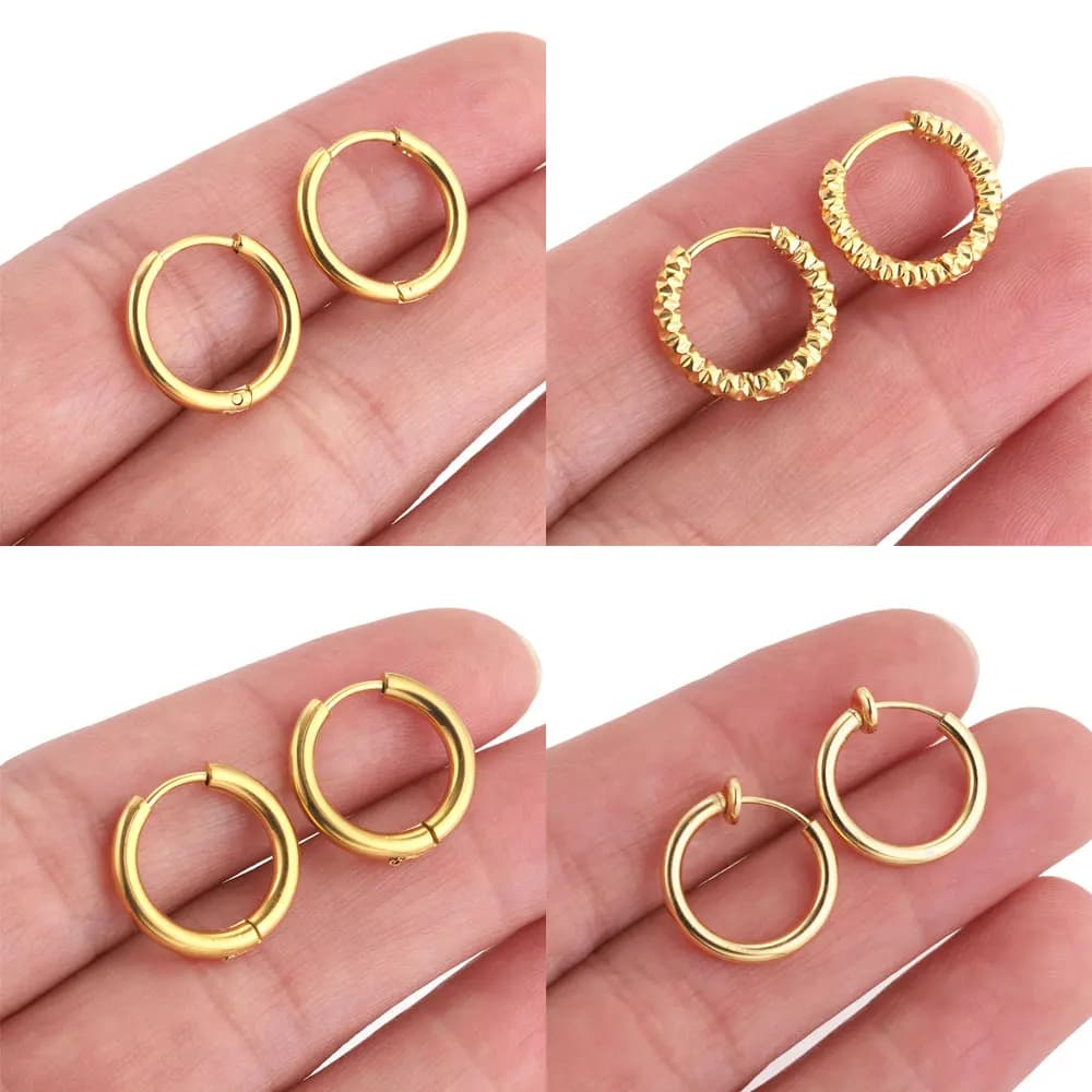 6pcs Stainless Steel Huggie Earring Hoop For Women Jewelry Set for Hypoallergenic Korean Earrings Female Jewelry Accessories