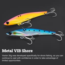 TSURINOYA 35g Teppan VIB Fishing Lure VECTOR DW38-C 105mm Vibration Shore Fishing Long Casting Metal Hard Bait Seabass Flounder