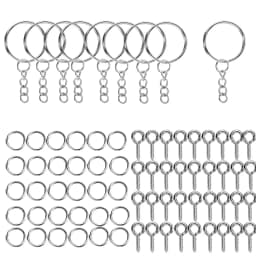 110/220pcs/Set Keychain Open Jump Rings Eye Pins Jewelry Making Accessories Kits for DIY Epoxy Resin Key Chain Key Ring Pendants
