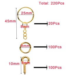 110/220pcs/Set Keychain Open Jump Rings Eye Pins Jewelry Making Accessories Kits for DIY Epoxy Resin Key Chain Key Ring Pendants