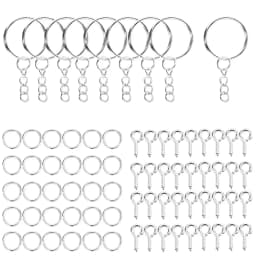 110/220pcs/Set Keychain Open Jump Rings Eye Pins Jewelry Making Accessories Kits for DIY Epoxy Resin Key Chain Key Ring Pendants