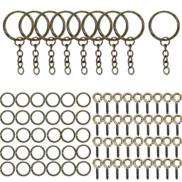 110/220pcs/Set Keychain Open Jump Rings Eye Pins Jewelry Making Accessories Kits for DIY Epoxy Resin Key Chain Key Ring Pendants