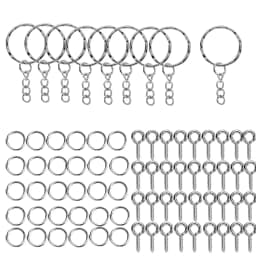 110/220pcs/Set Keychain Open Jump Rings Eye Pins Jewelry Making Accessories Kits for DIY Epoxy Resin Key Chain Key Ring Pendants