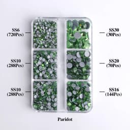 1540Pcs Mixed Sizes SS6-SS30 Glass Hotfix Rhinestones 6Grid Box Flat Back Glitter Crystal Strass Iron On Rhinestones for Clothes