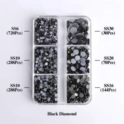 1540Pcs Mixed Sizes SS6-SS30 Glass Hotfix Rhinestones 6Grid Box Flat Back Glitter Crystal Strass Iron On Rhinestones for Clothes