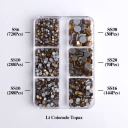 1540Pcs Mixed Sizes SS6-SS30 Glass Hotfix Rhinestones 6Grid Box Flat Back Glitter Crystal Strass Iron On Rhinestones for Clothes