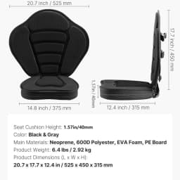 Kayak Seat Kayak Accessories Asiento Kayak Adjustable Backrest With Cushion Paddle Board Kayak Padded Seat