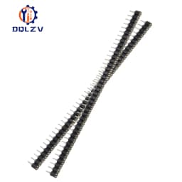 5PCS 1*40Pin 2.54MM Pitch Single Row Female/Male SMD Straight Needle Round Hole Pin Header Copper Foot Gold-Plated
