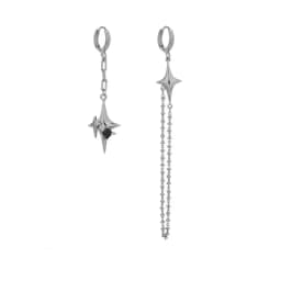 CIAXY Silver Color Asymmetrical Four-pointed Star Earrings for Women Simple Tassel Chain Drop Earrings Party Gift Jewelry