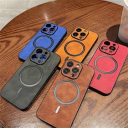 Luxury Wireless Charging Magnetic Cortex Leather Phone Case For iPhone 16 13 12 15 17ProMax 14Plus 18Pro Shockproof Bumper Cover