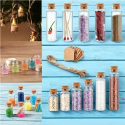 100Pcs 5/8/10/12/15/20ml Empty Mini Glass Bottles with Cork Stoppers Lovely Glass Vials for DIY Craft Wedding Home Party Decor
