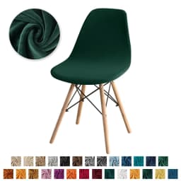Velvet Shell Chair Cover Stretch Armless Dining Chair Covers Solid Color Elastic Bar Dining Seat Cover Home Hotel Party Banquet