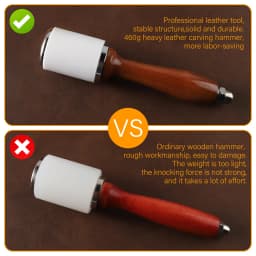 WUTA Professional Leather Carve Hammer 460g Nylon Hammers Mallet Wood Handle For Leathercraft Punch Printing Percussion DIY Tool