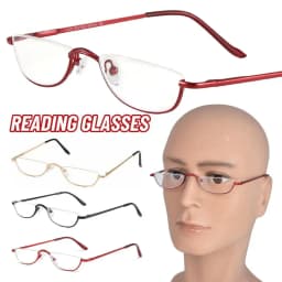 +1.00~+4.0 Unisex Reading Glasses Spring Hinge Metal Half Moon Reading Glasses Ultra Light Resin Eyeglasses Half Frame Glasses