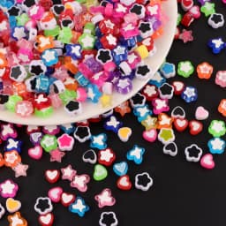 200pcs Mix Letter Acrylic Beads Round Flat Alphabet Spacer Bead and Elastic Cord For Jewelry Make Handmade Diy Bracelet Necklace