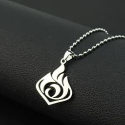 New Genshin Impact Necklace For Teen Punk Anime Cartoon Tartaglia Titanium Steel Necklace Jewelry Accessories For Men Gifts