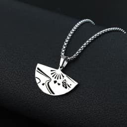 New Genshin Impact Necklace For Teen Punk Anime Cartoon Tartaglia Titanium Steel Necklace Jewelry Accessories For Men Gifts