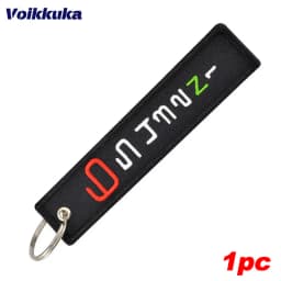 Heartbeat Pattern Motorcycle Keychain Both Sides Embroidery Car Key Accessories Backpack Pendant Chain