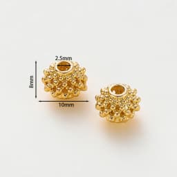 5Pcs Spacer Beads 10mm 18K Gold Silver Color Plated Brass Lantern Beads Loose for DIY Bracelet Chain Jewelry Making Accessories