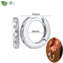 925 Sterling Silver Needle Fashion Small Hoop Earring for Women Mini Round Earrings Party Cartilage Piercing Jewelry Wholesale