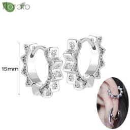 925 Sterling Silver Needle Fashion Small Hoop Earring for Women Mini Round Earrings Party Cartilage Piercing Jewelry Wholesale