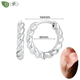 925 Sterling Silver Needle Fashion Small Hoop Earring for Women Mini Round Earrings Party Cartilage Piercing Jewelry Wholesale