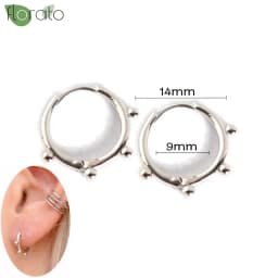 925 Sterling Silver Needle Fashion Small Hoop Earring for Women Mini Round Earrings Party Cartilage Piercing Jewelry Wholesale