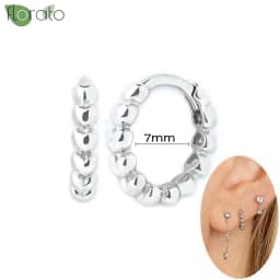 925 Sterling Silver Needle Fashion Small Hoop Earring for Women Mini Round Earrings Party Cartilage Piercing Jewelry Wholesale