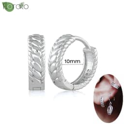 925 Sterling Silver Needle Fashion Small Hoop Earring for Women Mini Round Earrings Party Cartilage Piercing Jewelry Wholesale
