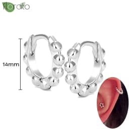 925 Sterling Silver Needle Fashion Small Hoop Earring for Women Mini Round Earrings Party Cartilage Piercing Jewelry Wholesale