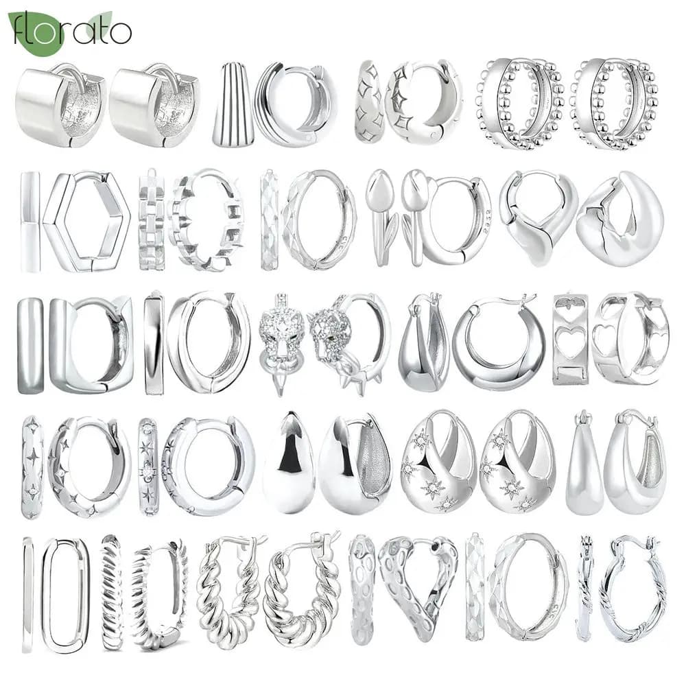 925 Sterling Silver Needle Fashion Small Hoop Earring for Women Mini Round Earrings Party Cartilage Piercing Jewelry Wholesale