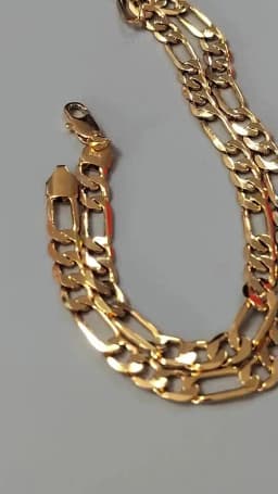 Classic 18K Plated Gold Men's Necklace, Side Chain, Fashion Jewelry, Wedding Party Favors, Brand New, 20", 6mm
