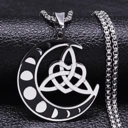 Witchcraft Celtic Witch Knot Pendant Necklace for Women Men Stainless Steel Slavic Protection Amulet Jewelry nudo de bruja N3380