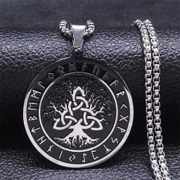 Witchcraft Celtic Witch Knot Pendant Necklace for Women Men Stainless Steel Slavic Protection Amulet Jewelry nudo de bruja N3380