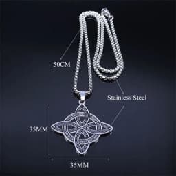 Witchcraft Celtic Witch Knot Pendant Necklace for Women Men Stainless Steel Slavic Protection Amulet Jewelry nudo de bruja N3380