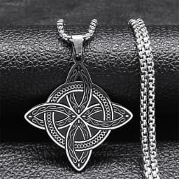 Witchcraft Celtic Witch Knot Pendant Necklace for Women Men Stainless Steel Slavic Protection Amulet Jewelry nudo de bruja N3380
