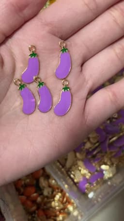 10Pcs 8x19mm Enamel Purple Eggplant Charms Pendant For DIY Jewelry Making Supplies Handmade Earrings Bracelets Accessories Craft