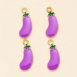 10Pcs 8x19mm Enamel Purple Eggplant Charms Pendant For DIY Jewelry Making Supplies Handmade Earrings Bracelets Accessories Craft