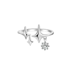 VENTFILLE 925 Silver Moon Tassel Opening Female Fashion Ins Ring