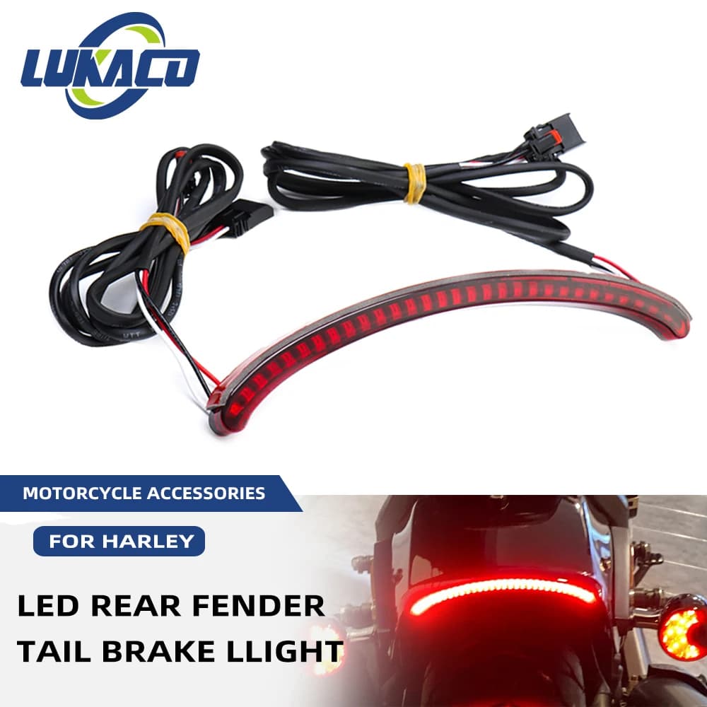 For Harley Softail Fat Bob FXFBS 114 FXFB 2018-2022 Motorcycle LED Rear Fender Taillight Turn Signal Running Light Lamp Parts
