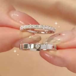 925 Sterling Silver Bow Couple Open Ring Wedding Proposal Ring Flash Diamond Men and Women Pair Ring New Fashion Jewelry Gift
