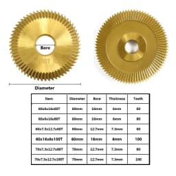 1pcs Key Machine Saw Blade 60/70mm 60/80/100T Double-Sided HSS Key Milling Cutter Multi-Function Key Copying Machine Cutter
