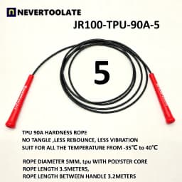 JR100 5 MM 6 mm diameter TPU (80A 90A) and PVC (80A) skip rope 15.5cm middle-long handle NEVERTOOLATE GOOD QUALITY