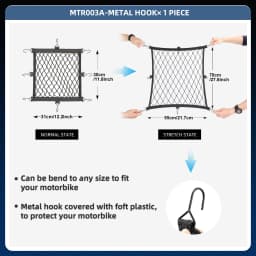 Rhinowalk Motorcycle 8 Metal Or Plastic Hooks Helmet Holder Net Motorbike Luggage Net Holder Mesh Storage Trunk Bag Accessories
