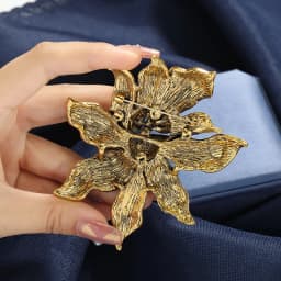 Vintage Orchid Rhinestone Brooch Women High-end Luxury Jewelry Niche Design Exquisite Corsage Accessories Lady Party Banquet Pin